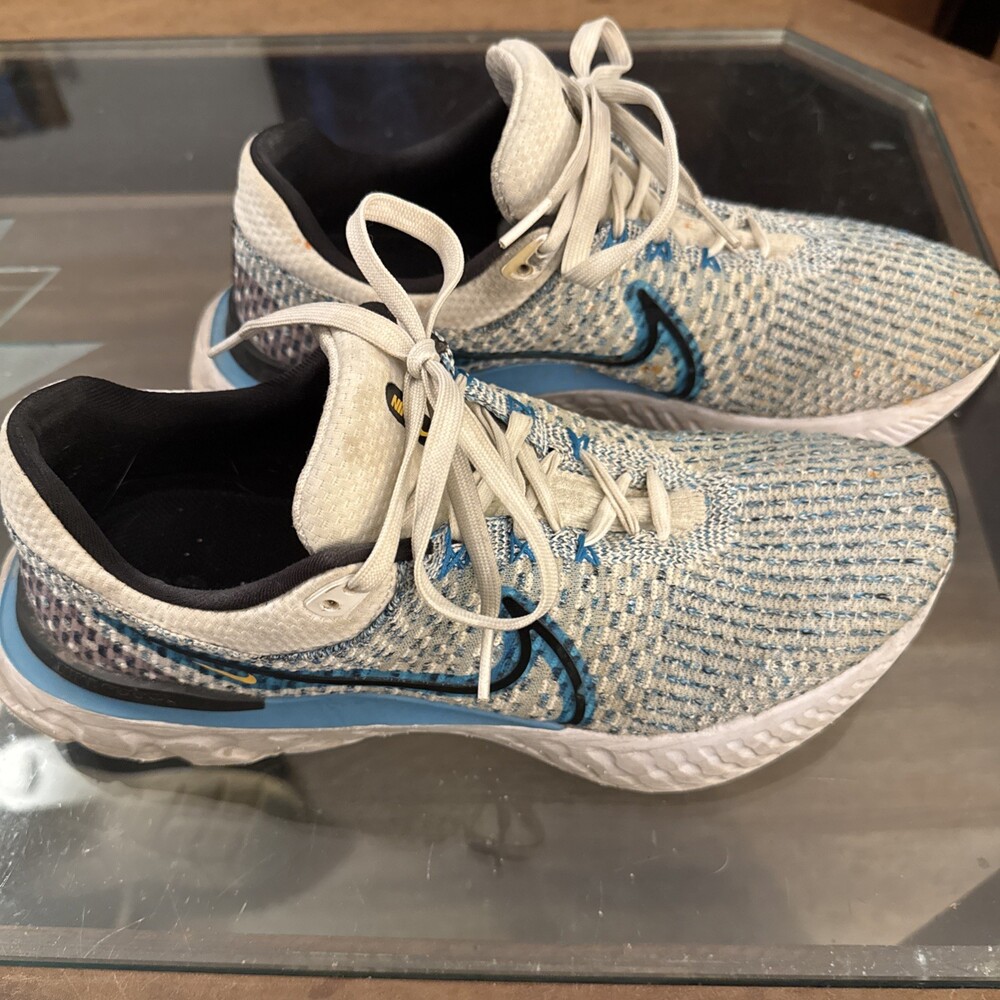Nike React Miler 3 Men's Running Shoes DD0490-100 Size 13 White/Black-Blue